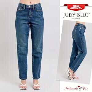Judy Blue High Waist Rigid Magic Non-Destroy Dark Wash Straight Leg Denim Jeans
